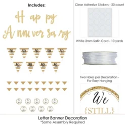 Big Dot Of Happiness We Still Do - 50th Wedding Anniversary - Letter Banner Decor - 36 Cutouts & No-Mess Real Gold Glitter Happy Anniversary Letters -Aurora Party Sales GUEST 6b17061e 3aaf 4e15 b964 255cbc827591