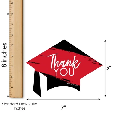 Big Dot Of Happiness Red Grad - Best Is Yet To Come - Shaped Thank You Cards - Red Graduation Party Thank You Note Cards With Envelopes - Set Of 12 4 Big Dot Of Happiness Red Grad - Best Is Yet To Come - Shaped Thank You Cards - Red Graduation Party Thank You Note Cards With Envelopes - Set Of 12 - Image 4