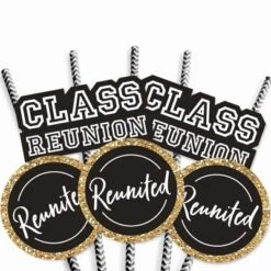 Big Dot Of Happiness Reunited - Paper Straw Decor - School Class Reunion Party Striped Decorative Straws - Set Of 24 -Aurora Party Sales GUEST 6b90783f d281 46f2 984d 72f4edfc773e