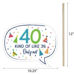 Big Dot Of Happiness 40th Birthday - Cheerful Happy Birthday - Colorful Fortieth Birthday Party Photo Booth Props Kit - 20 Count -Aurora Party Sales GUEST 6c180fa1 44c8 43a0 bf29 d944c4aac0f4