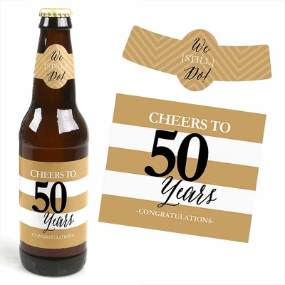 Big Dot Of Happiness We Still Do - 50th Wedding Anniversary Decorations For Women And Men - 6 Beer Bottle Label Stickers And 1 Carrier 2 Big Dot Of Happiness We Still Do - 50th Wedding Anniversary Decorations For Women And Men - 6 Beer Bottle Label Stickers And 1 Carrier - Image 2