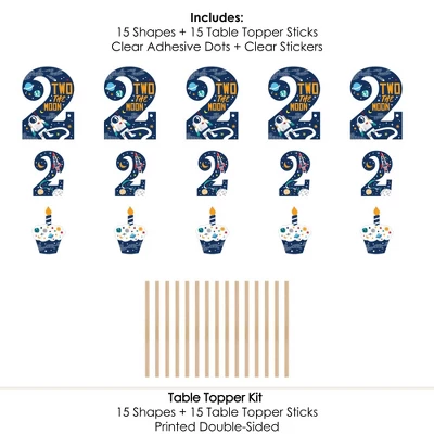 Big Dot Of Happiness 2nd Birthday Two The Moon - Outer Space Second Birthday Party Centerpiece Sticks - Table Toppers - Set Of 15 5 Big Dot Of Happiness 2nd Birthday Two The Moon - Outer Space Second Birthday Party Centerpiece Sticks - Table Toppers - Set Of 15 - Image 5