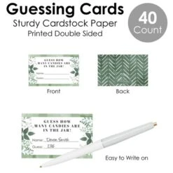 Big Dot Of Happiness Boho Botanical - How Many Candies Greenery Party Game - 1 Stand And 40 Cards - Candy Guessing Game -Aurora Party Sales GUEST 6df96948 b476 4ae0 b372 ccf89733526a