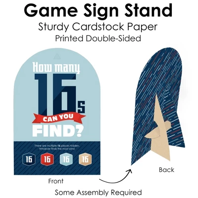 Big Dot Of Happiness Boy 16th Birthday - Sweet Sixteen Birthday Party Scavenger Hunt - 1 Stand And 48 Game Pieces - Hide And Find Game 4 Big Dot Of Happiness Boy 16th Birthday - Sweet Sixteen Birthday Party Scavenger Hunt - 1 Stand And 48 Game Pieces - Hide And Find Game - Image 4