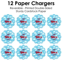 Big Dot Of Happiness Taking Flight - Airplane Vintage Plane Baby Shower Or Birthday Party Round Table Decorations Paper Chargers Place Setting For 12 -Aurora Party Sales GUEST 6e7ff722 7788 41ed 86e1 ebcfd04b8853