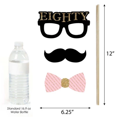 Big Dot Of Happiness Chic 80th Birthday - Pink, Black And Gold - Birthday Party Photo Booth Props Kit - 20 Count 3 Big Dot Of Happiness Chic 80th Birthday - Pink, Black And Gold - Birthday Party Photo Booth Props Kit - 20 Count - Image 3