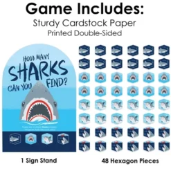 Big Dot Of Happiness Shark Zone - Jawsome Shark Party Or Birthday Party Scavenger Hunt - 1 Stand And 48 Game Pieces - Hide And Find Game -Aurora Party Sales GUEST 6f02fb1c 4e8f 40a1 91bf 1abc46e13efa