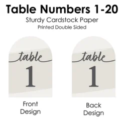 Big Dot Of Happiness Champagne Elegantly Simple - Wedding Receptions, Parties Or Events Double-Sided 5 X 7 Inches Cards - Table Numbers - 1-20 -Aurora Party Sales GUEST 6f2727f5 66f4 459a b686 d30903093adf