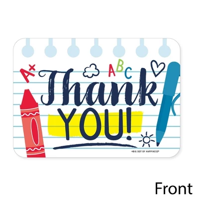 Big Dot Of Happiness Back To School - Shaped Thank You Cards - First Day Of School Classroom Thank You Note Cards With Envelopes - Set Of 12 2 Big Dot Of Happiness Back To School - Shaped Thank You Cards - First Day Of School Classroom Thank You Note Cards With Envelopes - Set Of 12 - Image 2