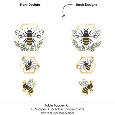 Big Dot Of Happiness Little Bumblebee - Bee Baby Shower Or Birthday Party Centerpiece Sticks - Table Toppers - Set Of 15 4 Big Dot Of Happiness Little Bumblebee - Bee Baby Shower Or Birthday Party Centerpiece Sticks - Table Toppers - Set Of 15 - Image 4