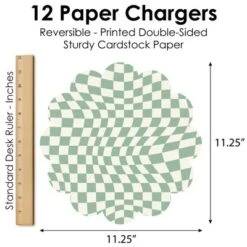 Big Dot Of Happiness Sage Green Checkered Party - Round Table Decorations - Paper Chargers - Place Setting For 12 -Aurora Party Sales GUEST 70f5245c 9cb5 41e6 84a5 ec278cf55f4a