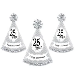 Big Dot Of Happiness We Still Do - 25th Wedding Anniversary - Mini Cone Anniversary Party Hats - Small Little Party Hats - Set Of 8 -Aurora Party Sales GUEST 719bb5d6 f756 4a0e 9c58 56d704d01c82