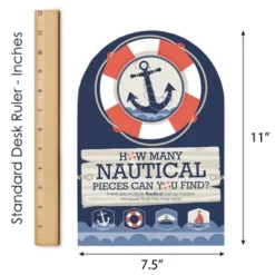 Big Dot Of Happiness Ahoy - Nautical - Baby Shower Or Birthday Party Scavenger Hunt - 1 Stand And 48 Game Pieces - Hide And Find Game -Aurora Party Sales GUEST 7238cd34 f5d1 4661 a876 9c51a5f7bfe0