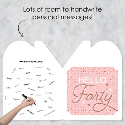 Big Dot Of Happiness 40th Pink Rose Gold Birthday - Happy Birthday Giant Greeting Card - Big Shaped Jumborific Card - 16.5 X 22 Inches 2 Big Dot Of Happiness 40th Pink Rose Gold Birthday - Happy Birthday Giant Greeting Card - Big Shaped Jumborific Card - 16.5 X 22 Inches - Image 2