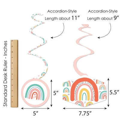 Big Dot Of Happiness Hello Rainbow - Boho Baby Shower And Birthday Party Hanging Decor - Party Decoration Swirls - Set Of 40 5 Big Dot Of Happiness Hello Rainbow - Boho Baby Shower And Birthday Party Hanging Decor - Party Decoration Swirls - Set Of 40 - Image 5