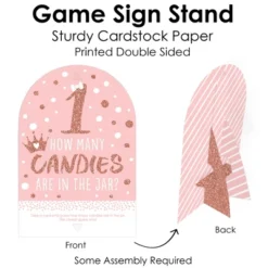 Big Dot Of Happiness 1st Birthday Little Miss Onederful - How Many Candies Girl First Birthday Party Game - 1 Stand And 40 Cards - Candy Guessing Game -Aurora Party Sales GUEST 7360059d e45c 4679 bc51 db714683a9cb