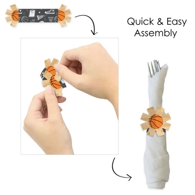 Big Dot Of Happiness Nothin’ But Net - Basketball - Baby Shower Or Birthday Party Paper Napkin Holder - Napkin Rings - Set Of 24 3 Big Dot Of Happiness Nothin’ But Net - Basketball - Baby Shower Or Birthday Party Paper Napkin Holder - Napkin Rings - Set Of 24 - Image 3