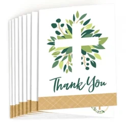 Big Dot Of Happiness Elegant Cross - Religious Party Thank You Cards (8 Count)