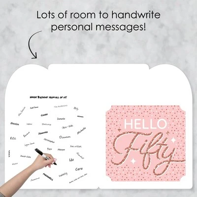 Big Dot Of Happiness 50th Pink Rose Gold Birthday - Happy Birthday Giant Greeting Card - Big Shaped Jumborific Card - 16.5 X 22 Inches 2 Big Dot Of Happiness 50th Pink Rose Gold Birthday - Happy Birthday Giant Greeting Card - Big Shaped Jumborific Card - 16.5 X 22 Inches - Image 2