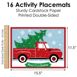Big Dot Of Happiness Merry Little Christmas Tree - Paper Red Truck And Car Christmas Party Coloring Sheets - Activity Placemats - Set Of 16 -Aurora Party Sales GUEST 73fc6d5c 2764 49f9 8aed 0b1601744938