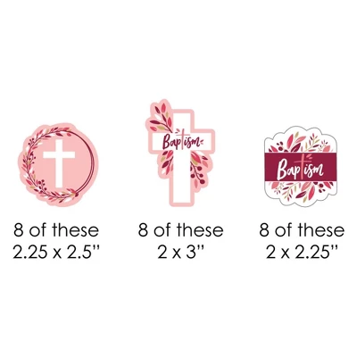 Big Dot Of Happiness Baptism Pink Elegant Cross - Paper Straw Decor - Girl Religious Party Striped Decorative Straws - Set Of 24 1 Big Dot Of Happiness Baptism Pink Elegant Cross - Paper Straw Decor - Girl Religious Party Striped Decorative Straws - Set Of 24