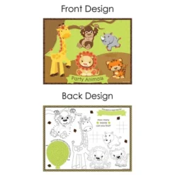 Big Dot Of Happiness Funfari - Fun Safari Jungle - Paper Birthday Party Coloring Sheets - Activity Placemats - Set Of 16 -Aurora Party Sales GUEST 76e0ace2 e4e9 420e ada3 dd0f1692b134