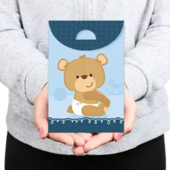 Big Dot Of Happiness Baby Boy Teddy Bear - Baby Shower Gift Favor Bags - Party Goodie Boxes - Set Of 12 -Aurora Party Sales GUEST 770f9457 1c93 4b88 9027 2678fb2df88f