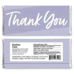 Big Dot Of Happiness Purple Elegantly Simple - Candy Bar Wrapper Guest Party Favors - Set Of 24