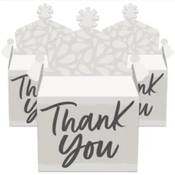 Big Dot Of Happiness Champagne Elegantly Simple - Treat Box Party Favors - Guest Party Favors Goodie Gable Boxes - Set Of 12