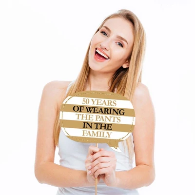 Big Dot Of Happiness Funny We Still Do - 50th Wedding Anniversary - Anniversary Party Photo Booth Props Kit - 10 Piece 1 Big Dot Of Happiness Funny We Still Do - 50th Wedding Anniversary - Anniversary Party Photo Booth Props Kit - 10 Piece