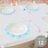 Big Dot Of Happiness Blue Stripes - Simple Party Round Table Decorations - Paper Chargers - Place Setting For 12