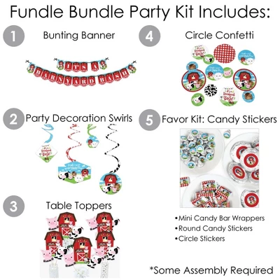 Big Dot Of Happiness Farm Animals - Barnyard Baby Shower Or Birthday Party Supplies - Banner Decoration Kit - Fundle Bundle 1 Big Dot Of Happiness Farm Animals - Barnyard Baby Shower Or Birthday Party Supplies - Banner Decoration Kit - Fundle Bundle