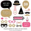 Big Dot Of Happiness Chic 80th Birthday - Pink, Black And Gold - Birthday Party Photo Booth Props Kit - 20 Count