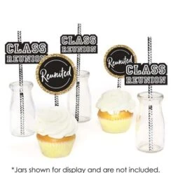 Big Dot Of Happiness Reunited - Paper Straw Decor - School Class Reunion Party Striped Decorative Straws - Set Of 24 -Aurora Party Sales GUEST 77f8b741 3101 412a 8aaf b4f9909cc3bd