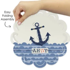 Big Dot Of Happiness Ahoy - Nautical - Baby Shower Or Birthday Party Round Table Decorations - Paper Chargers - Place Setting For 12 -Aurora Party Sales GUEST 77fc716c ee08 4878 8b76 f79cfedd92a8