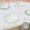 Big Dot Of Happiness Sage Green Checkered Party - Round Table Decorations - Paper Chargers - Place Setting For 12