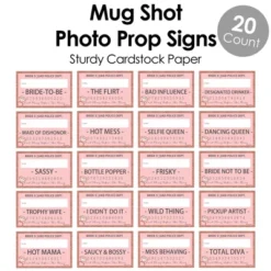 Big Dot Of Happiness Bride Squad - Rose Gold Bridal Shower Or Bachelorette Party Mug Shots - Photo Booth Props Mugshot Signs - 20 Count -Aurora Party Sales GUEST 78978aa6 7884 4f60 a457 d27c5514100d