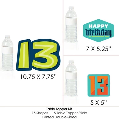 Big Dot Of Happiness Boy 13th Birthday - Official Teenager Birthday Party Centerpiece Sticks - Table Toppers - Set Of 15 6 Big Dot Of Happiness Boy 13th Birthday - Official Teenager Birthday Party Centerpiece Sticks - Table Toppers - Set Of 15 - Image 6