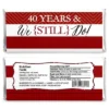 Big Dot Of Happiness We Still Do - 40th Wedding Anniversary Party - Candy Bar Wrappers Party Favors - Set Of 24
