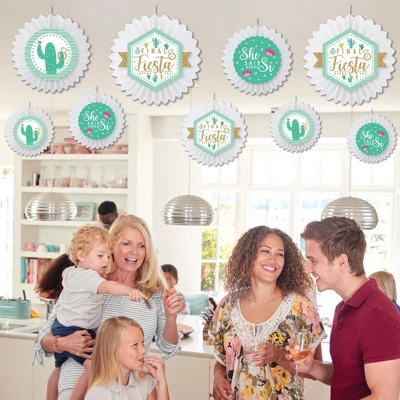 Big Dot Of Happiness Final Fiesta - Hanging Last Fiesta Bachelorette Party Tissue Decoration Kit - Paper Fans - Set Of 9 2 Big Dot Of Happiness Final Fiesta - Hanging Last Fiesta Bachelorette Party Tissue Decoration Kit - Paper Fans - Set Of 9 - Image 2