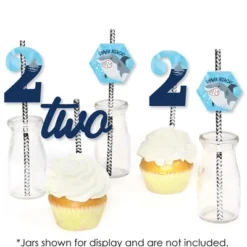 Big Dot Of Happiness 2nd Birthday Shark Zone - Paper Straw Decor - Jawsome Shark Second Birthday Party Striped Decorative Straws - Set Of 24 6 Big Dot Of Happiness 2nd Birthday Shark Zone - Paper Straw Decor - Jawsome Shark Second Birthday Party Striped Decorative Straws - Set Of 24 -Aurora Party Sales GUEST 79c7fc6f d9b2 443a 98d7 71677a12d681