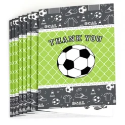 Big Dot Of Happiness Goaaal - Soccer - Baby Shower Or Birthday Party Thank You Cards (8 Count)