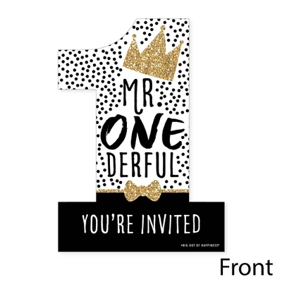 Big Dot Of Happiness 1st Birthday Little Mr. Onederful - Shaped Fill-In Invites - Boy First Birthday Party Invitation Cards With Envelopes - Set Of 12 2 Big Dot Of Happiness 1st Birthday Little Mr. Onederful - Shaped Fill-In Invites - Boy First Birthday Party Invitation Cards With Envelopes - Set Of 12 - Image 2