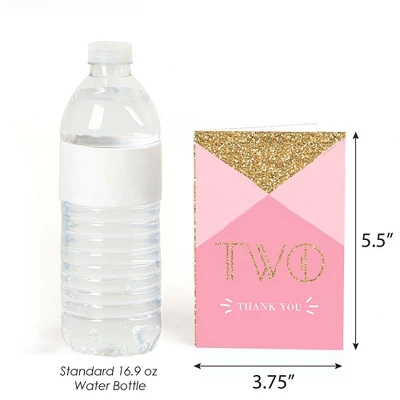 Big Dot Of Happiness Two Much Fun - Girl - 2nd Birthday Party Thank You Cards (8 Count) 2 Big Dot Of Happiness Two Much Fun - Girl - 2nd Birthday Party Thank You Cards (8 Count) - Image 2