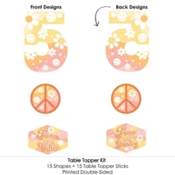 Big Dot Of Happiness Five Is A Vibe - Boho Hippie Fifth Birthday Party Centerpiece Sticks - Table Toppers - Set Of 15 -Aurora Party Sales GUEST 7aa94499 d389 4110 903e b0a4c2a5578b