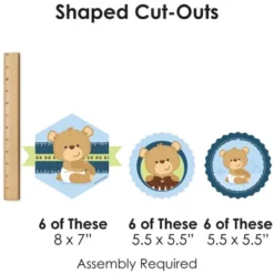 Big Dot Of Happiness Baby Boy Teddy Bear - Hanging Baby Shower Tissue Decoration Kit - Paper Fans - Set Of 9 -Aurora Party Sales GUEST 7b05ed99 bfb1 444d 9ab2 9423bbf177cd