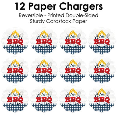 Big Dot Of Happiness Fire Up The Grill - Summer BBQ Picnic Party Round Table Decorations - Paper Chargers - Place Setting For 12 4 Big Dot Of Happiness Fire Up The Grill - Summer BBQ Picnic Party Round Table Decorations - Paper Chargers - Place Setting For 12 - Image 4