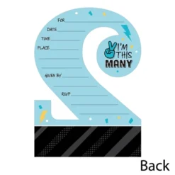 Big Dot Of Happiness Two Cool - Boy - Shaped Fill-In Invitations - Blue 2nd Birthday Party Invitation Cards With Envelopes - Set Of 12 -Aurora Party Sales GUEST 7b8f1aa2 9dc7 495e 99fc 1a039b8694f9
