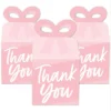 Big Dot Of Happiness Pink Elegantly Simple - Square Favor Gift Boxes - Guest Party Favors Bow Boxes - Set Of 12
