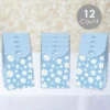 Big Dot Of Happiness Blue Daisy Flowers - Floral Gift Favor Bags - Party Goodie Boxes - Set Of 12